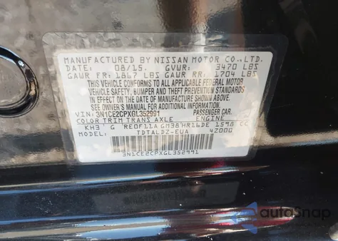 2016 Nissan Versa Note S (Sr)/S Plus/Sl/Sr/Sv из США, поврежденный, VIN 3N1CE2CPXGL352991